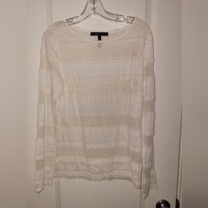 BCBG Maxazria Off White Cotton Lace Top